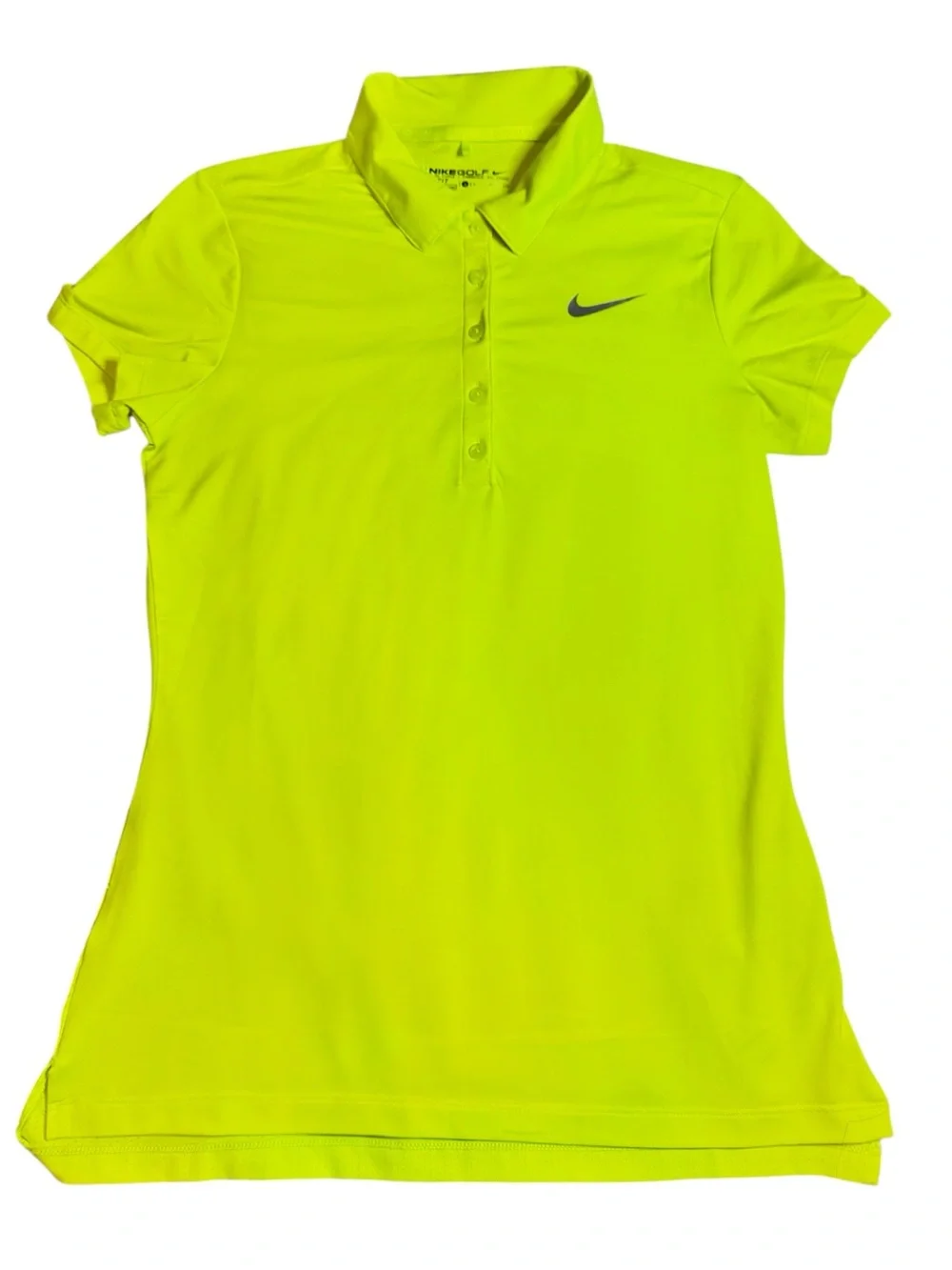 Women’s Nike Golf Neon Yellow Dri- FIT Polo Button-Down Shirt